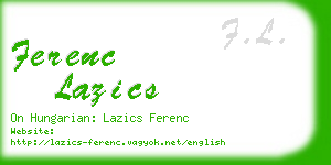 ferenc lazics business card